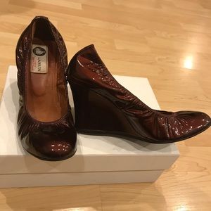 Lanvin Burgundy Patent Leather Pumps